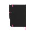 Блокнот Noir Edge среднего размера, черный/розовый