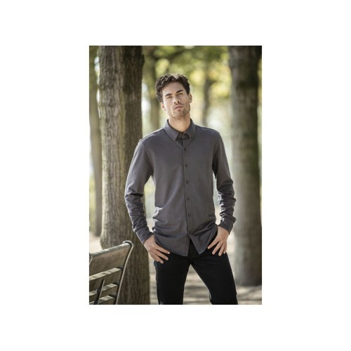 Мужская рубашка Bigelow из пике с длинным рукавом, серый графитовый