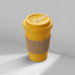 Термокружка Muffin из натуральных волокон, желтый