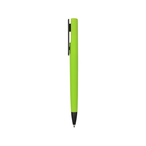 Ручка пластиковая soft-touch шариковая Taper, зеленое яблоко/черный