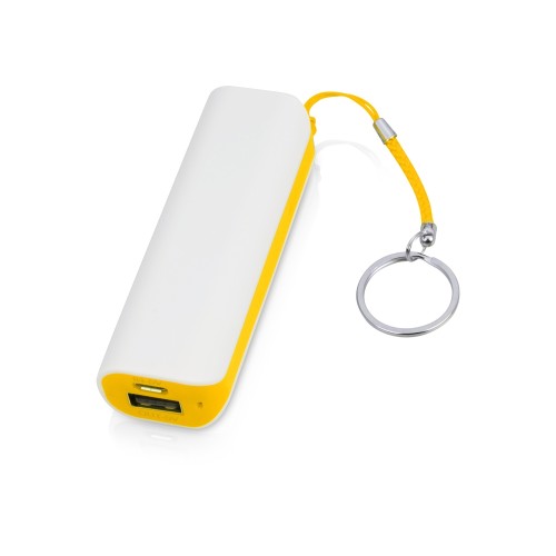 Портативное зарядное устройство (power bank) Basis, 2000 mAh, белый/желтый