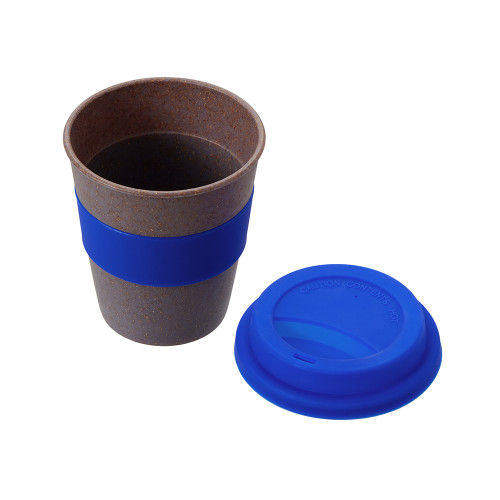 Стакан с силиконовой крышкой Cafe, темно-синий