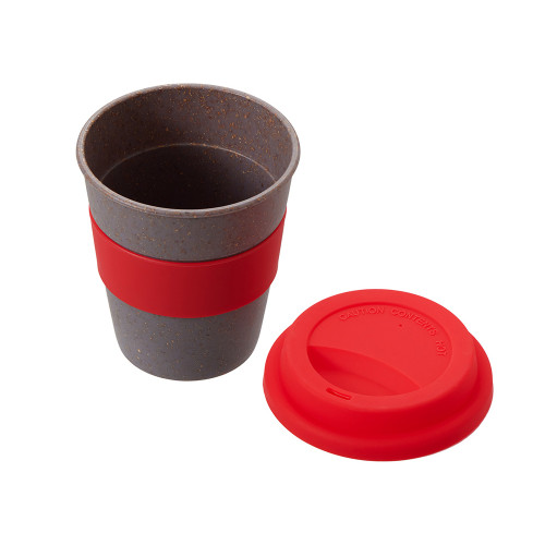 Стакан с силиконовой крышкой Cafe, красный Стакан с силиконовой крышкой Cafe, красный