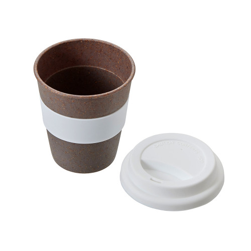 Стакан с силиконовой крышкой Cafe, белый Стакан с силиконовой крышкой Cafe, белый