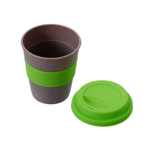 Стакан с силиконовой крышкой Cafe, зеленое яблоко Стакан с силиконовой крышкой Cafe, зеленое яблоко