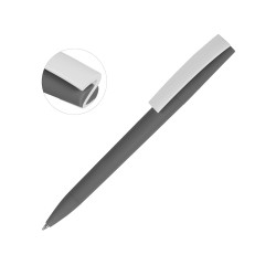 Ручка пластиковая soft-touch шариковая Zorro, серый/белый