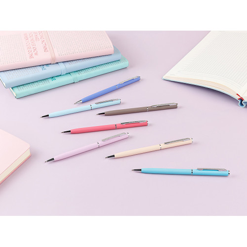 Ручка шариковая автоматическая BrunoVisconti® PALERMO цвет корпуса бирюзовый, soft-touch, 0.7 мм