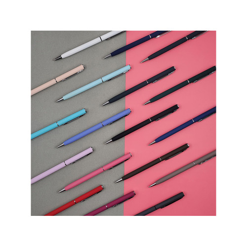 Ручка шариковая автоматическая BrunoVisconti® PALERMO цвет корпуса фиолетовый, soft-touch, 0.7 мм