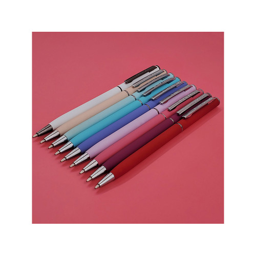 Ручка шариковая автоматическая BrunoVisconti® PALERMO цвет корпуса красный коралловый, soft-touch, 0.7 мм