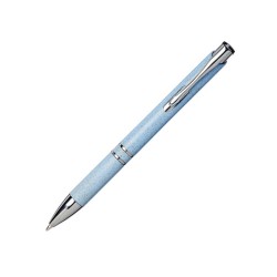 Шариковая кнопочная ручка Moneta из АБС-пластика и пшеничной соломы, cиний