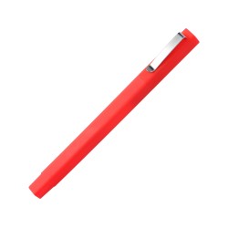 Ручка шариковая пластиковая Quadro Soft, квадратный корпус с покрытием софт-тач, красный