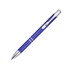 Алюминиевая шариковая кнопочная ручка Moneta, черные чернила, синий
