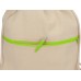 Рюкзак-мешок хлопковый Lark с цветной молнией, натуральный/зеленое яблоко