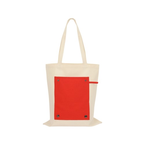 Складная хлопковая сумка для шопинга Gross с карманом, красный