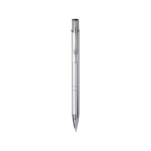 Кнопочная шариковая ручка Moneta из анодированного алюминия, синие чернила, хром