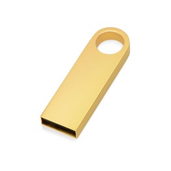 USB 2.0-флешка на 16 Гб с мини чипом и круглым отверстием, золотистыйй