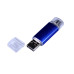 USB-флешка на 32 Гб c двумя дополнительными разъемами MicroUSB и TypeC, синий