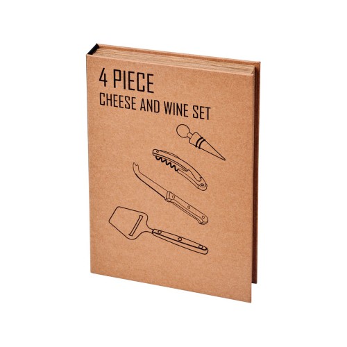 Подарочный набор для вина и сыра Reze из 4 предметов, натуральный