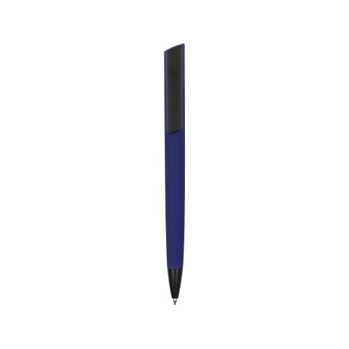 Ручка пластиковая soft-touch шариковая Taper, темно-синий/черный