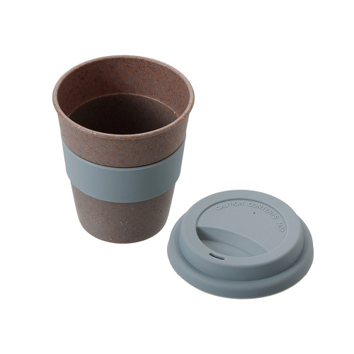 Стакан с силиконовой крышкой Cafe, серый Стакан с силиконовой крышкой Cafe, серый