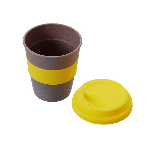 Стакан с силиконовой крышкой Cafe, желтый Стакан с силиконовой крышкой Cafe, желтый