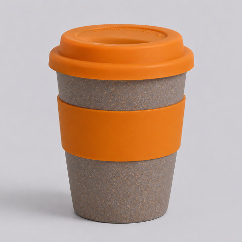 Стакан с силиконовой крышкой Cafe, оранжевый Стакан с силиконовой крышкой Cafe, оранжевый