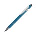 Ручка металлическая soft-touch шариковая со стилусом Sway, синий/серебристый