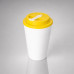 Пластиковый стакан Take away с двойными стенками и крышкой с силиконовым клапаном, 350 мл, белый/желтый Пластиковый стакан Take away с двойными стенками и крышкой с силиконовым клапаном, 350 мл, белый/желтый