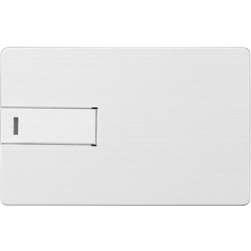 Флеш-карта USB 2.0 64 Gb в виде металлической карты Card Metal, серебристый