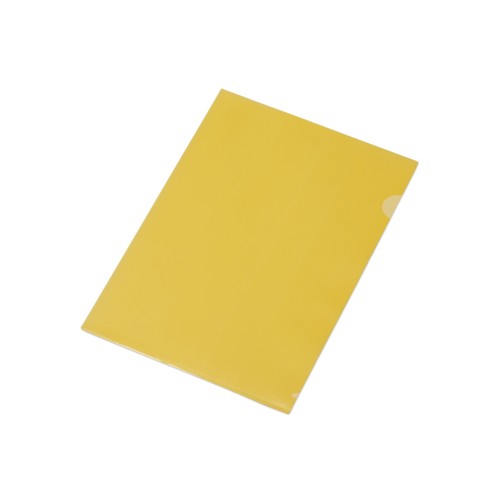 Папка-уголок прозрачный формата А4  0,18 мм, желтый глянцевый