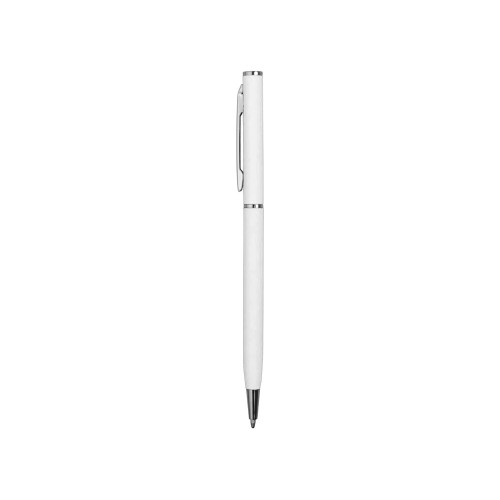 Ручка металлическая шариковая Атриум с покрытием софт-тач, белый