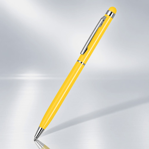 Ручка-стилус металлическая шариковая Jucy, желтый Ручка-стилус металлическая шариковая Jucy, желтый