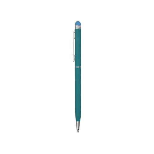Ручка-стилус шариковая Jucy Soft с покрытием soft touch, бирюзовый