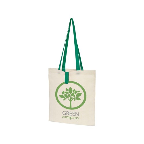 Складная эко-сумка Nevada из хлопка плотностью 100 г/м2, зеленый