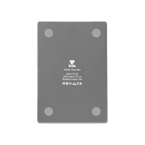 Беспроводная зарядка-подставка с подсветкой Glow box, серый