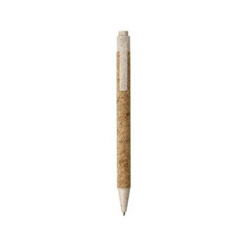 Ручка из пробки и переработанной пшеницы шариковая Evora, пробка/бежевый
