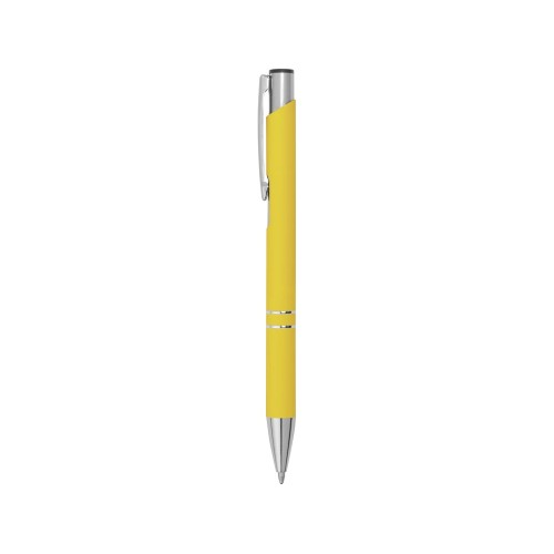 Ручка металлическая шариковая Legend Gum софт-тач, желтый