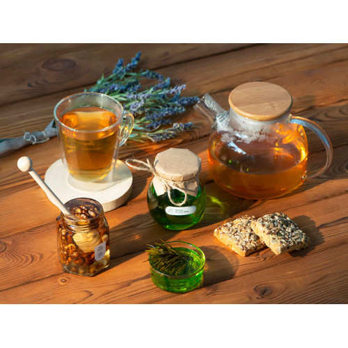 Стеклянный заварочный чайник Sencha с бамбуковой крышкой Стеклянный заварочный чайник Sencha с бамбуковой крышкой