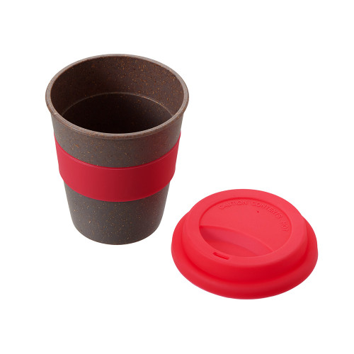 Стакан с силиконовой крышкой Cafe, розовый Стакан с силиконовой крышкой Cafe, розовый