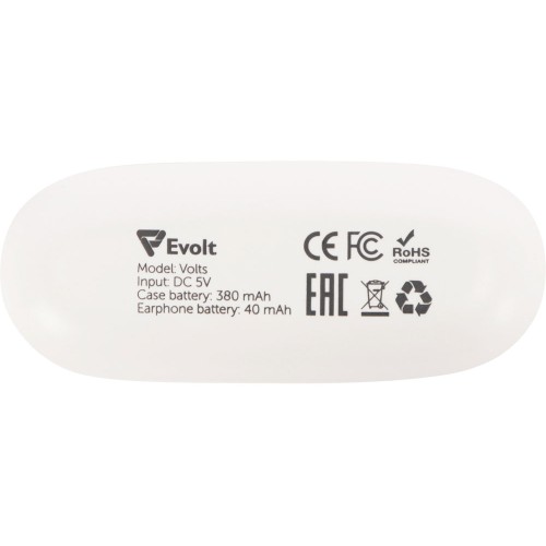 Беспроводные наушники TWS в кейсе Volts. Evolt, белый, пластик