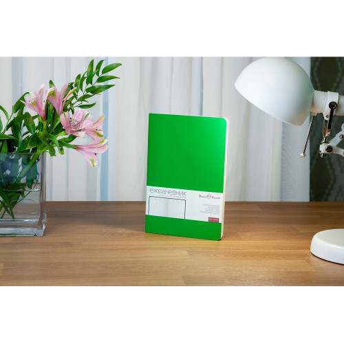 Ежедневник А5 недатированный Megapolis Velvet Flex, зеленый флуор