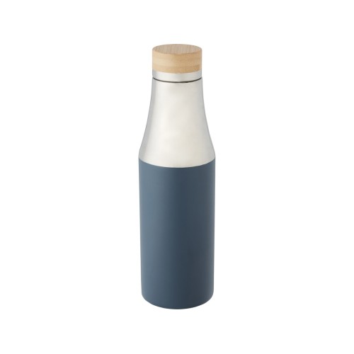 Hulan Бутылка объемом 540 мл с вакуумной изоляцией из меди и бамбуковой крышкой, синий