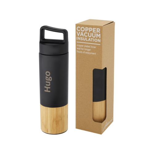 Torne Бутылка из нержавеющей стали объемом 540 мл с медной вакуумной изоляцией и внешней стенкой из бамбука, черный Torne Бутылка из нержавеющей стали объемом 540 мл с медной вакуумной изоляцией и внешней стенкой из бамбука, черный
