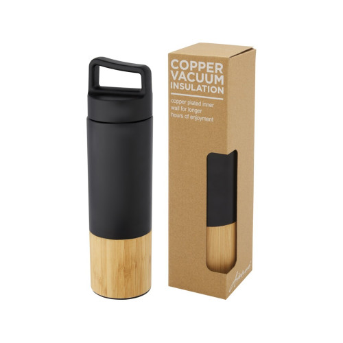 Torne Бутылка из нержавеющей стали объемом 540 мл с медной вакуумной изоляцией и внешней стенкой из бамбука, черный Torne Бутылка из нержавеющей стали объемом 540 мл с медной вакуумной изоляцией и внешней стенкой из бамбука, черный
