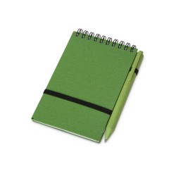 Блокнот B7 Toledo S, зеленый + ручка шариковая Pianta из пшеничной соломы, зеленый