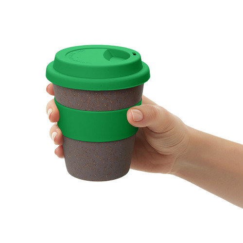 Стакан с силиконовой крышкой Cafe, зеленый