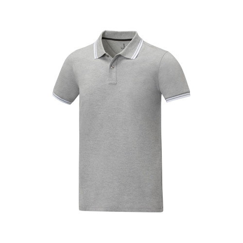 Amarago Мужское поло с коротким рукавом и контрастной отделкой, серый яркий