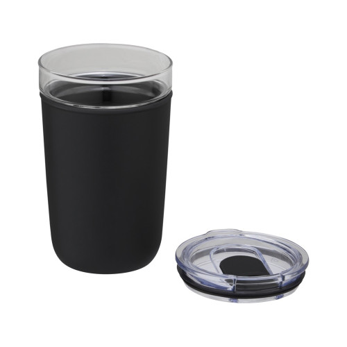 Bello, стеклянная кружка объемом 420 мл с внешней стенкой из переработанного пластика, черный Bello, стеклянная кружка объемом 420 мл с внешней стенкой из переработанного пластика, черный