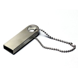 USB 2.0-флешка на 4 Гб с мини чипом и круглым отверстием, серебристый