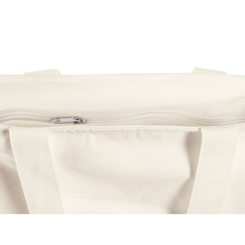 Сумка на молнии Zipper из хлопка 280 г c карманом на молнии спереди, натуральный
